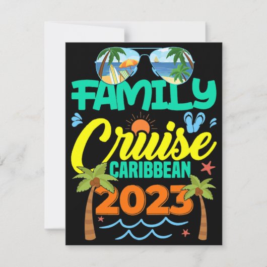 Familie Cruise Caribisch gebied 2023 Zomer Vakanti Kaart (Voorkant)