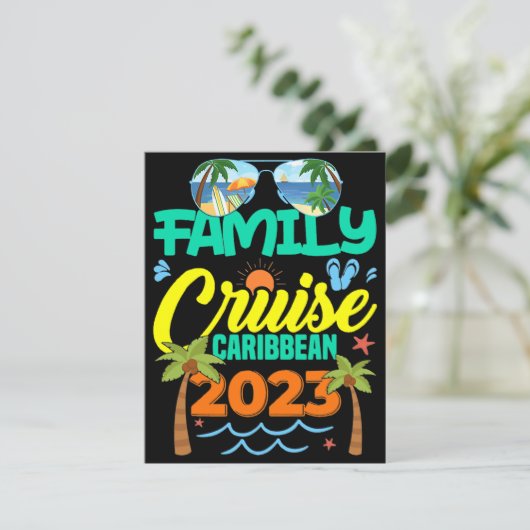 Familie Cruise Caribisch gebied 2023 Zomer Vakanti Kaart (Staand voorkant)