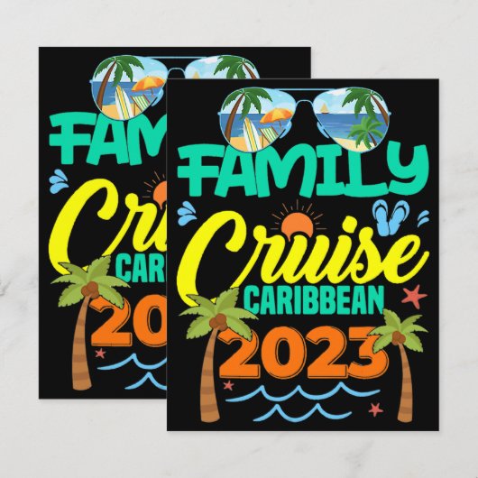 Familie Cruise Caribisch gebied 2023 Zomer Vakanti Kaart (Voorkant / Achterkant)