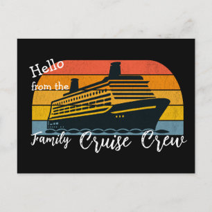 Familie Cruise 'Hallo' Zonsondergang Zwart Persoon Briefkaart