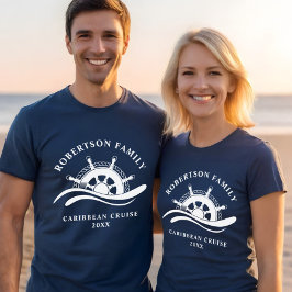 Familie Cruise Nautisch Schip Wiel T-shirt