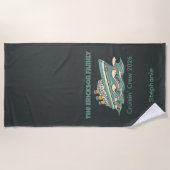 Familie Cruise Retro Vakantie Strandlaken (Voorkant)