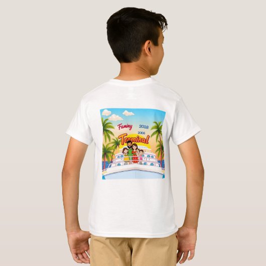 Familie Cruise Ship Trip T-shirt (Achterkant volledig)
