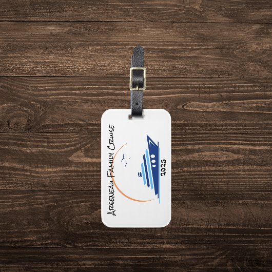 FAMILIE CRUISE Sinaasappel Blauw Personaliseer Bag Bagagelabel