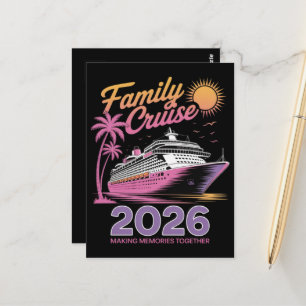 Familie Cruise Squad 2026 Vakantie Matching Reis Briefkaart