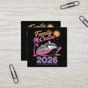 Familie Cruise Squad 2026 Vakantie Matching Reis Vierkante Visitekaartje