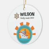 Familie Cruise Vacation Revel Keepomwille Kerstmis Keramisch Ornament (Links)