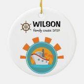 Familie Cruise Vacation Revel Keepomwille Kerstmis Keramisch Ornament (Achterkant)