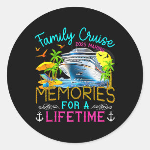 Familie Cruise Vakantie 2025 Matching Cruise Ship Ronde Sticker