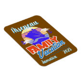 Familie Cruise Vakantie Bruin/Blauw Personaliseren Magneet (Rechterzijde)