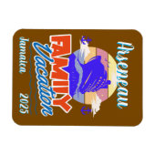 Familie Cruise Vakantie Bruin/Blauw Personaliseren Magneet (Horizontaal)