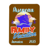 Familie Cruise Vakantie Bruin/Blauw Personaliseren Magneet (Verticaal)