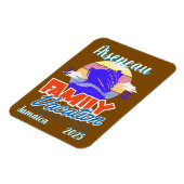 Familie Cruise Vakantie Bruin/Blauw Personaliseren Magneet (Linkerzijde)