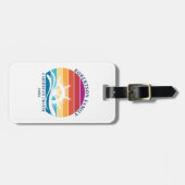 Familie Cruise Vakantie Schip Wheel Retro Zonsonde Bagagelabel (Voorkant horizontaal)