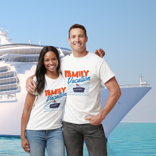 Familie Cruise vakantie Sinaasappel/blauw T-shirt