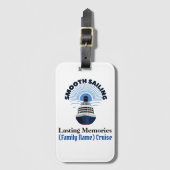  familie cruise vakantie soepel zeilen bagagelabel (Voorkant (verticaal))