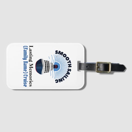  familie cruise vakantie soepel zeilen bagagelabel (Voorkant (horizontaal))