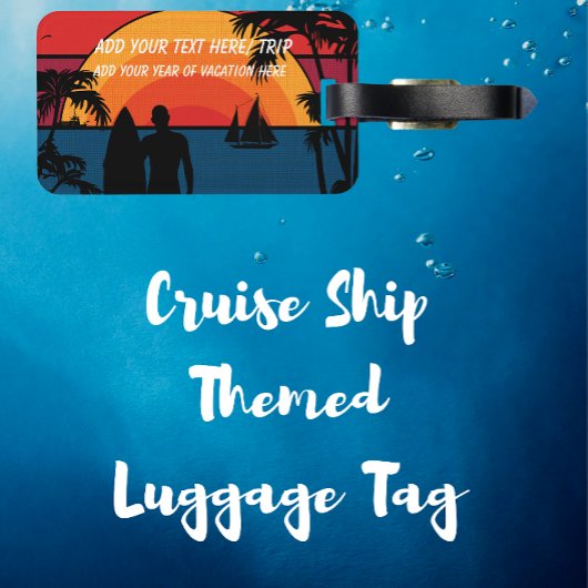 Familie Cruise VAKANTIE Zonsondergang PERSONALISER Bagagelabel