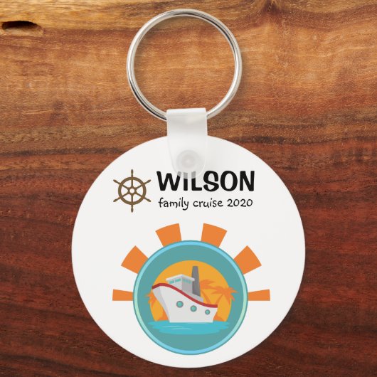 Familie cruiseseizoen reizen Keepomwille Sleutelhanger (Voorkant)