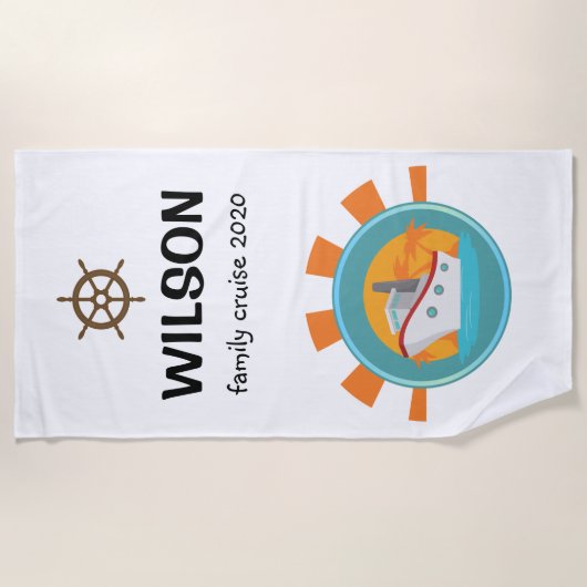 Familie cruiseseizoen reizen Keepomwille Strandlaken (Voorkant)