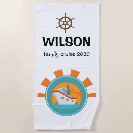 Familie cruiseseizoen reizen Keepomwille Strandlaken (Voorkant)