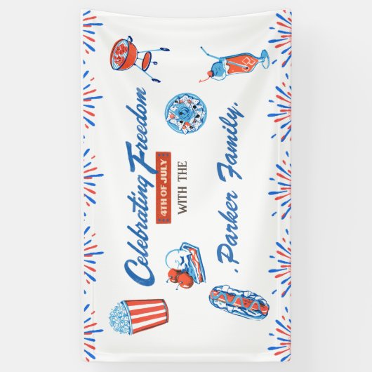 Familie Custom 4th van juli Party Spandoek (Verticaal)