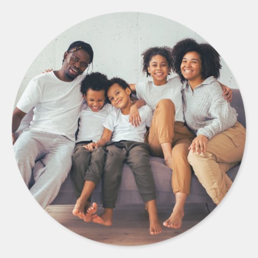 Familie Custom Afbeelding Sticker, Custom Photo St Ronde Sticker (Voorkant)