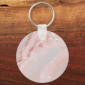 Familie Custom Foto in Goud & elegant Roze marmer Sleutelhanger (Achterkant)