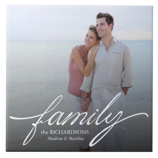 Familie Custom Foto Keramische Tegel Tegeltje (Voorkant)