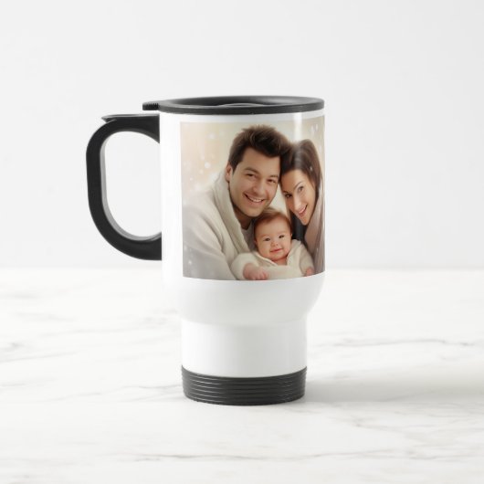 Familie Custom Foto trendy modern cadeau Reisbeker (Links)