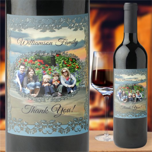 Familie Dank je Ocean Sunset 0735 Wijn Etiket