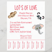 Familie Daycare Safari Theme Tearaway Flyer (Voorkant)