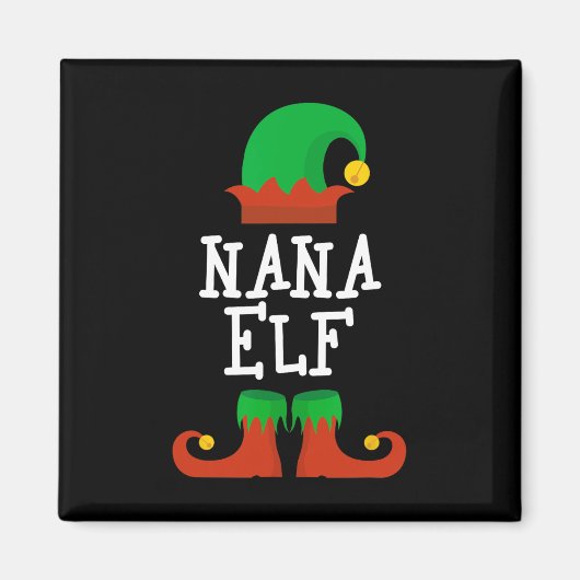 Familie De Nana Elf Kerst Matching PJ Pajama X Magneet (Voorkant)