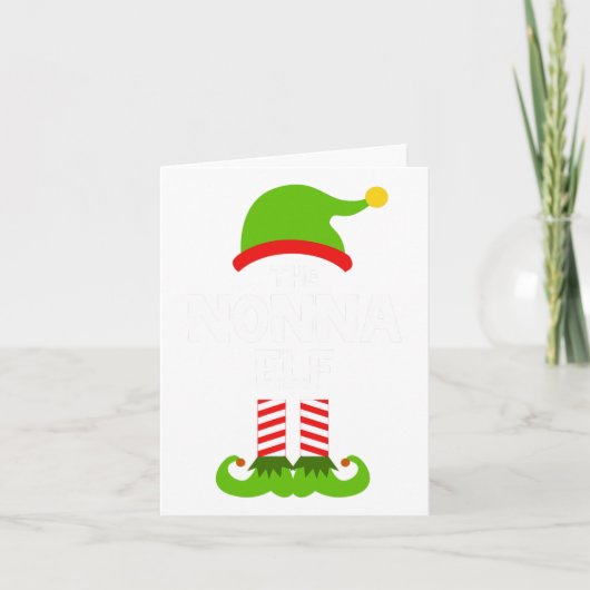 Familie De Nonna Elf Kerst Overeenkomstige Pyjama  Kaart (Voorkant)