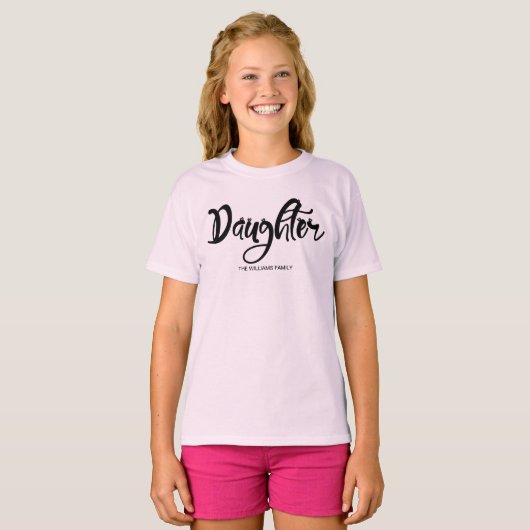 Familie die Cute Hearts Daughter T-Shirt verzamele (Voorkant volledig)