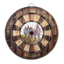 Familie die gepersonaliseerde rustieke houten foto