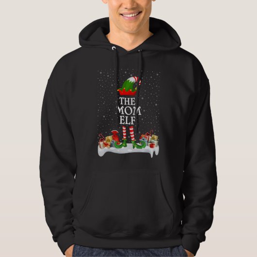Familie die Kerstmis aangaat de moeder Elf Hoodie (Voorkant)