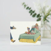 familie die mama ontbijt in bed briefkaart (Staand voorkant)