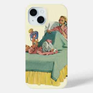 familie die mama ontbijt in bed iPhone 15 case