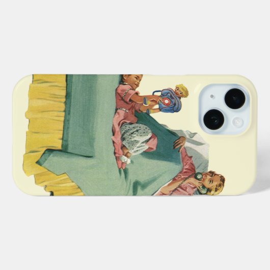 familie die mama ontbijt in bed Case-Mate iPhone case (Achterkant (horizontaal))