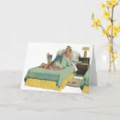  familie die mama ontbijt in bed kaart (Gele Bloem)