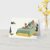  familie die mama ontbijt in bed kaart (Gele Bloem)