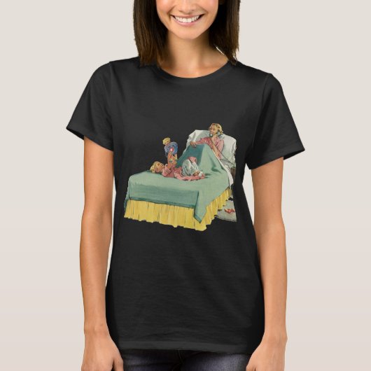  familie die mama ontbijt in bed t-shirt (Voorkant)