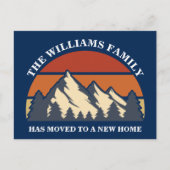 Familie die naar de Verandering van het Adres van Briefkaart (Voorkant)