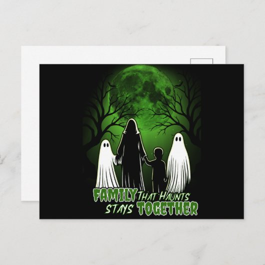 Familie die samen rondspookt blijft bij elkaar briefkaart (Voorkant / Achterkant)