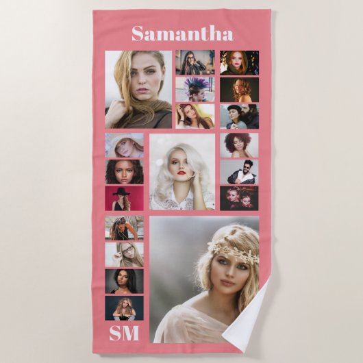 Familie DIY 19 foto-bff keepomwille koppels monogr Strandlaken (Voorkant)