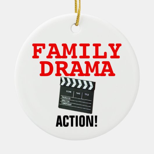 Familie Drama-kerstversiering Keramisch Ornament (Voorkant)