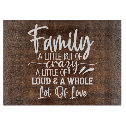 Familie een beetje waanzinnig snijvlak snijplank (Voorkant)