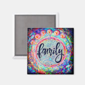 "Familie" ÉÉN WORD-inspiratie Magneet (Voorkant / Achterkant)