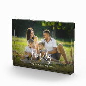 Familie Eenvoudige Typografie Gepersonaliseerd Fotoblokken (Rechts)